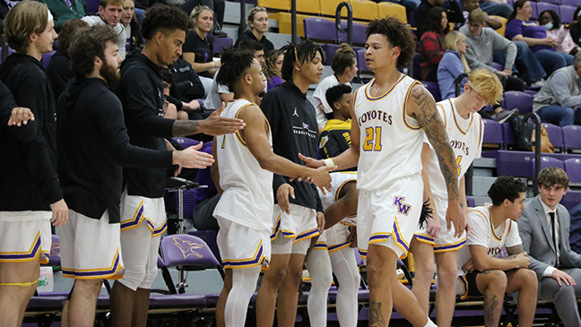 Basketball action on sidelines