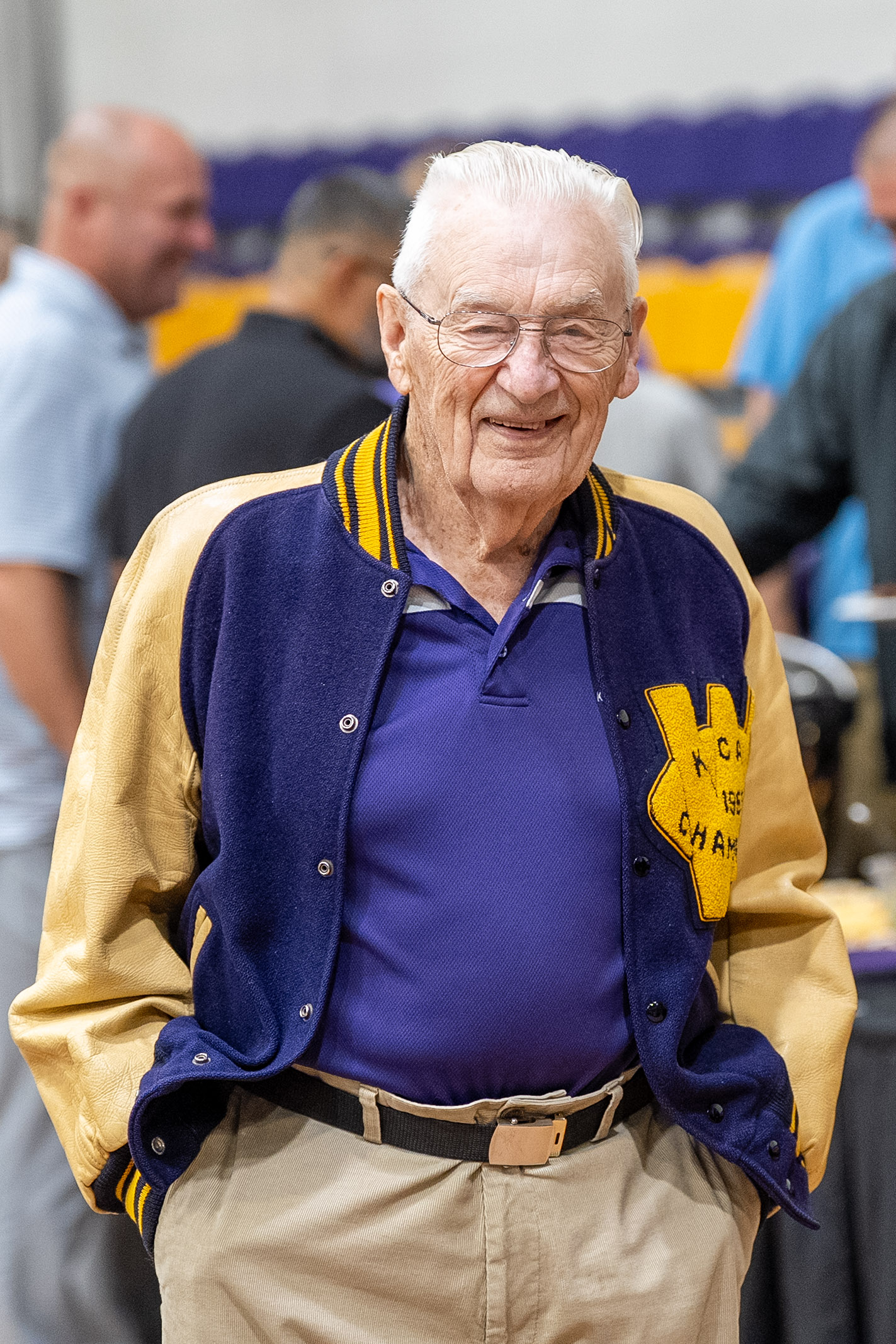 Man standing in crowd
