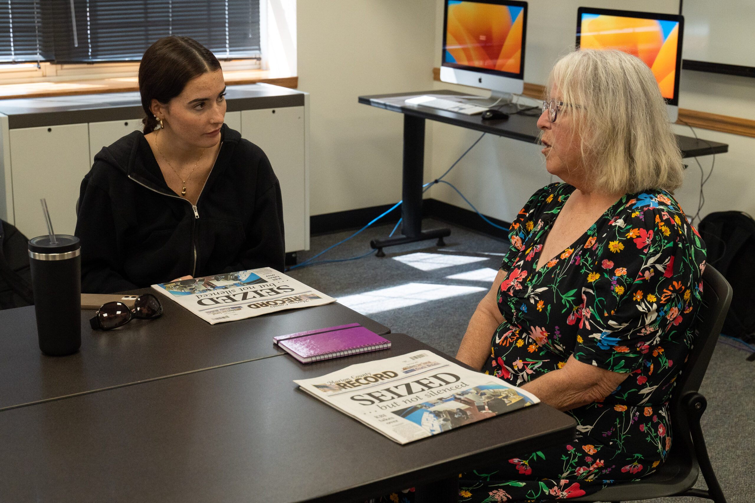 74105064 Student talking to speaker