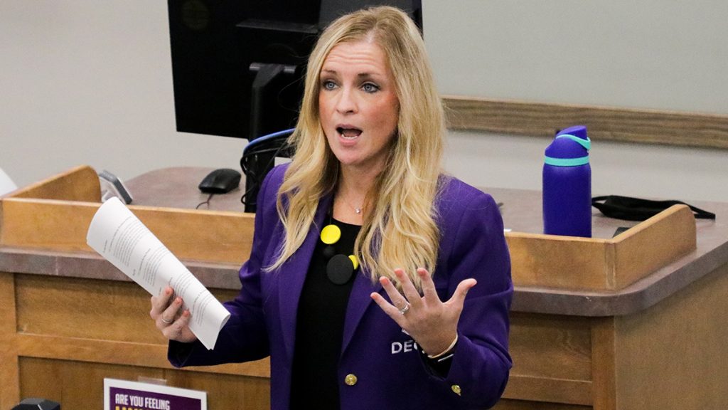 Faculty speaking at event