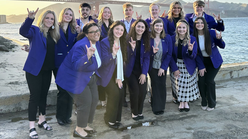 DECA group in front of Golden Gate bridge