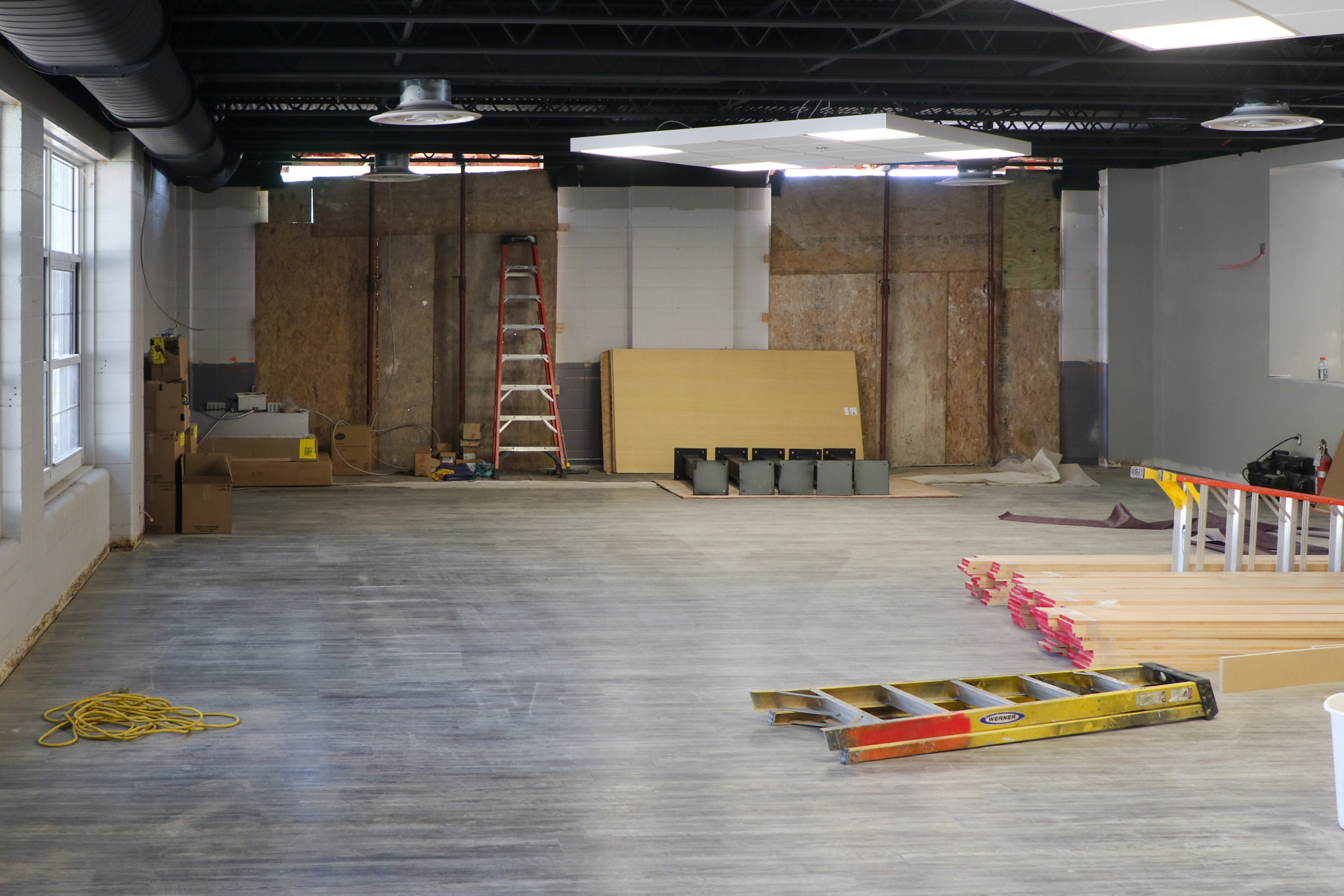 Open area in building under construction