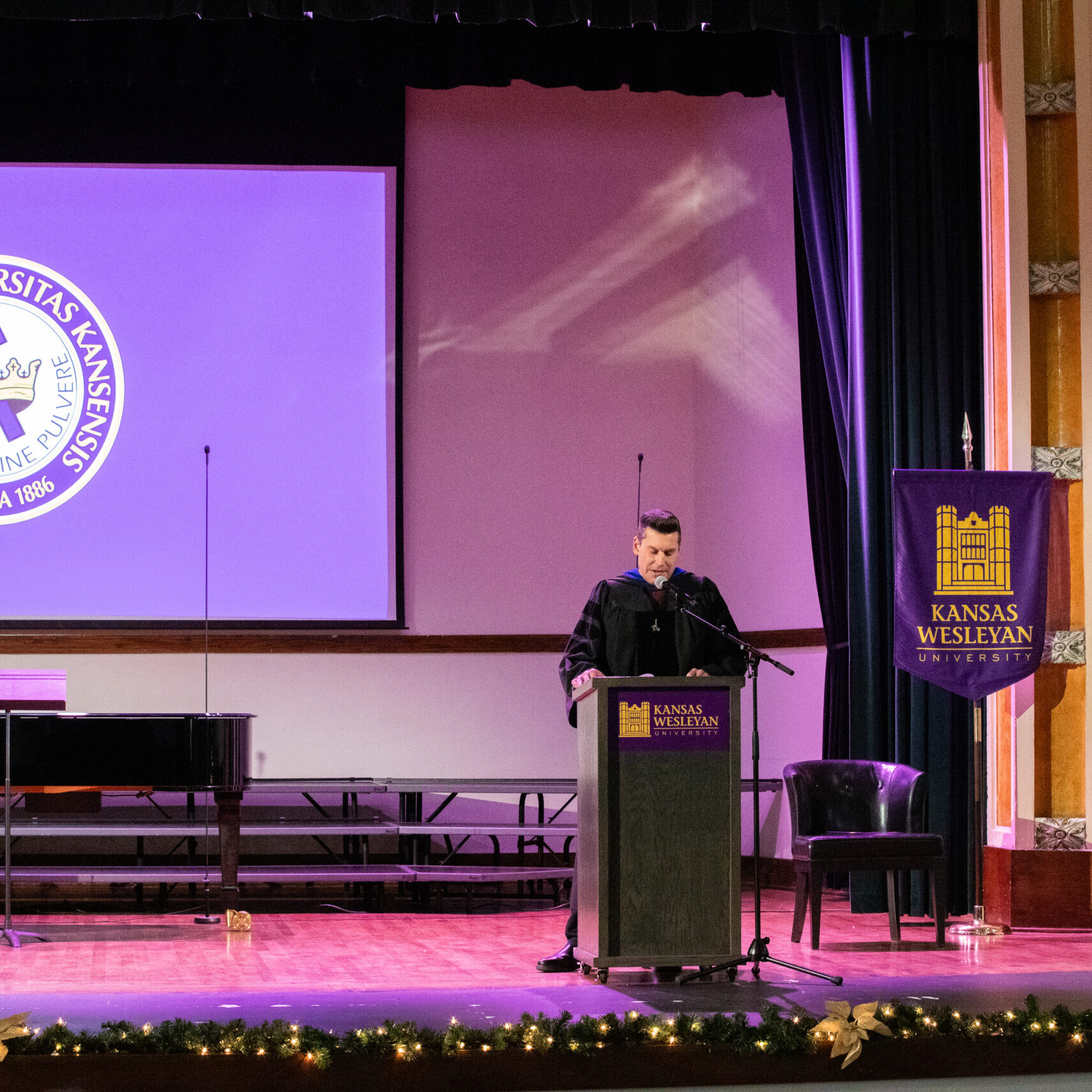 Man speaking at podium
