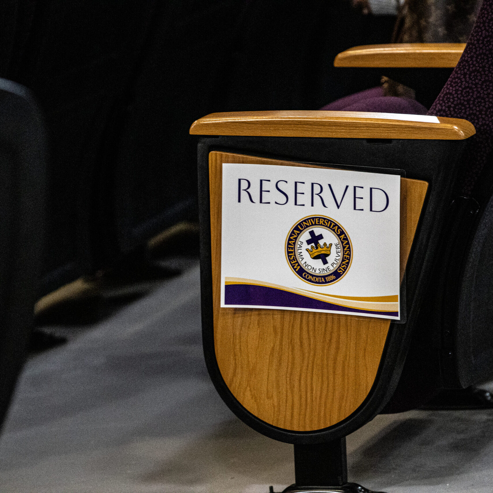 Reserved sign on chair