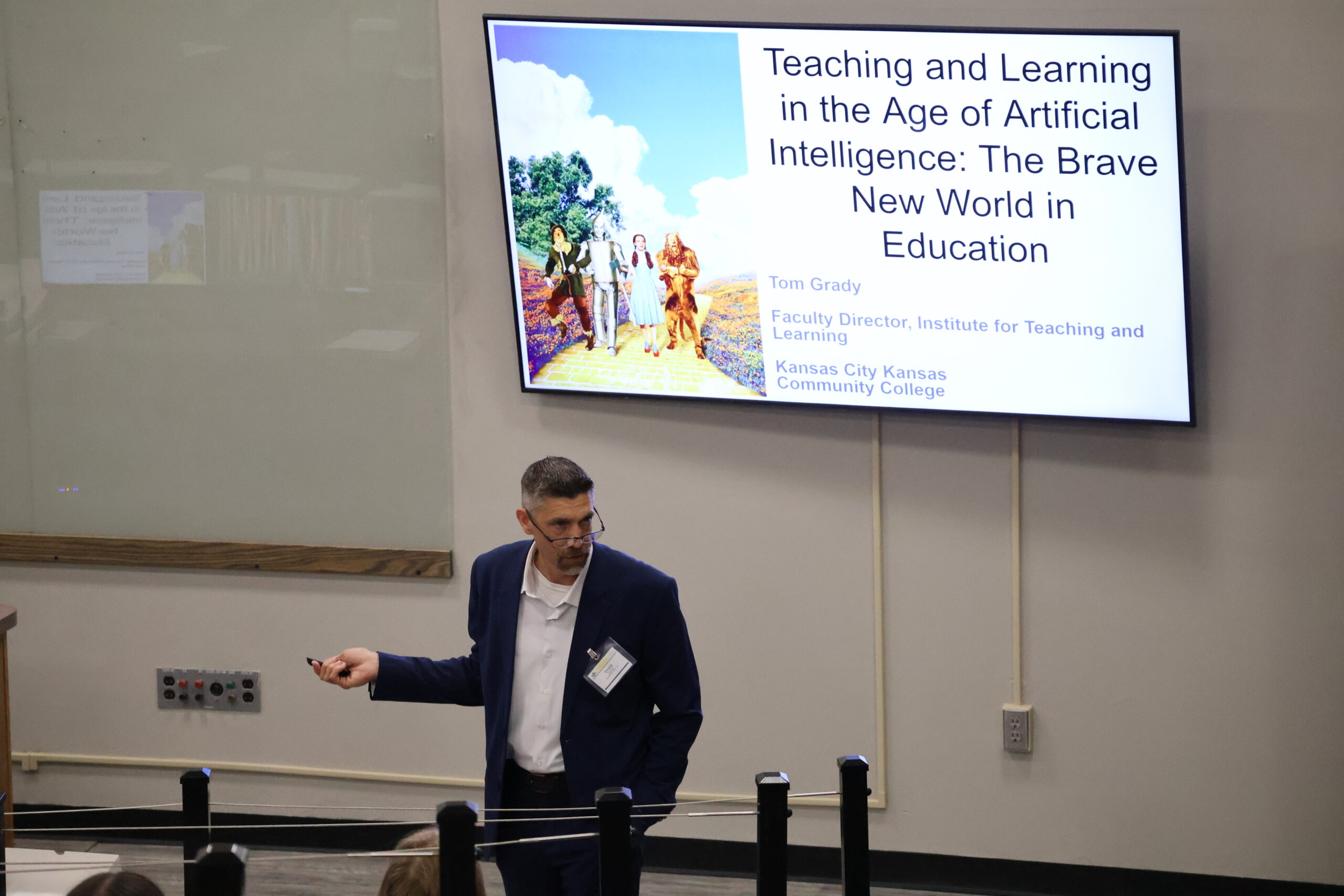 Man speaking to classroom