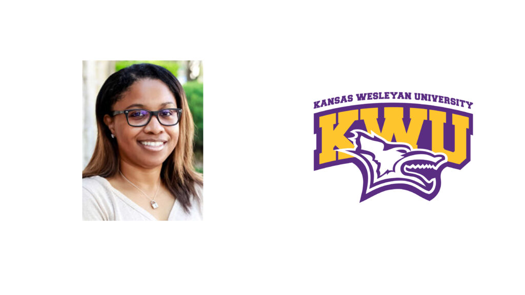 Woman's head shot with KWU logo